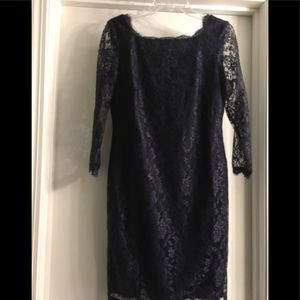 Navy lace cocktail dress